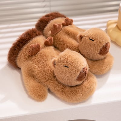 Kawaii plush capybara/penguin gloves