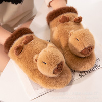 Kawaii plush capybara/penguin gloves - Thumbnail 2