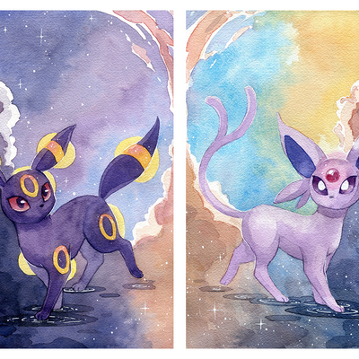 Umbreon & espeon print