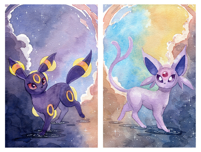 Umbreon & Espeon Print