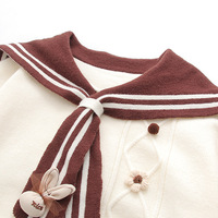 Cute bear claw navy collar design sweater - Thumbnail 8