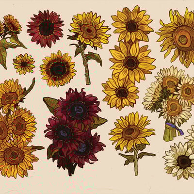 Sunflower sticker sheet - Thumbnail 2