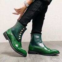 Brogue Ankle Boots Men Fashion Trend Chelsea Boots 2 colors - Thumbnail 3