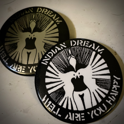 Are you happy? pin badge