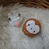 Handmade mini kawaii cat brooches, made of fabric, handmade - Thumbnail 4