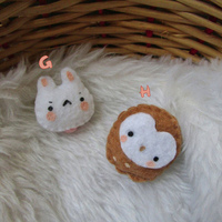 Handmade mini kawaii cat brooches, made of fabric, handmade - Thumbnail 7