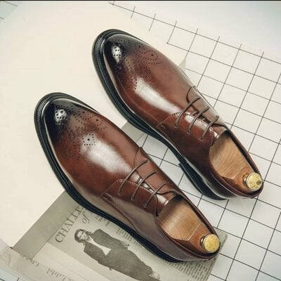 Men's dress casual business wedding groom suit shoes - Thumbnail 3