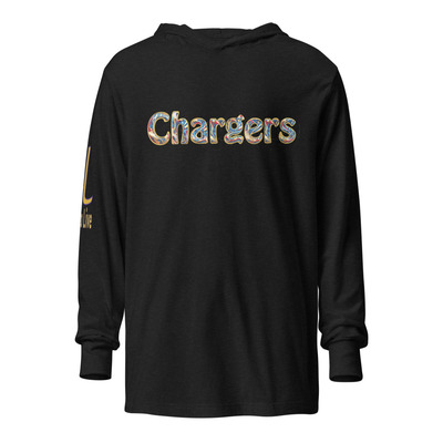 Chargers marble hooded long-sleeve tee