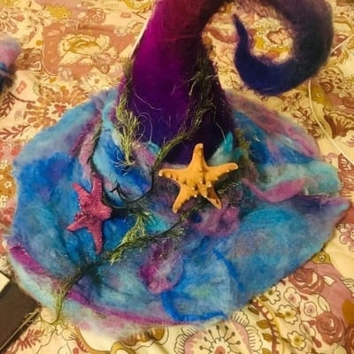Nuno felted witch hat - Thumbnail 5