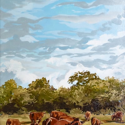 Custom watercolor landscape