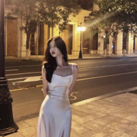 Spaghetti Strap Split Stain Prom Dress for Women - Thumbnail 1