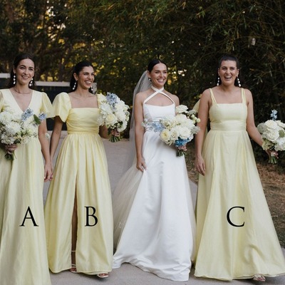 A-line stunning daffodi long bridesmaid dresses ,pd230677
