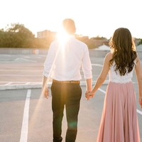 Long 2 Piece Lace and Chiffon Beach Bridesmaid Dresses,PD230678 - Thumbnail 2