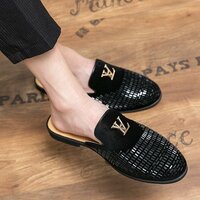 Men's shiny rhinestone toe slippers 2 colors - Thumbnail 1
