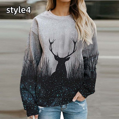 Harajuku loose tie-dye round neck sweatshirt