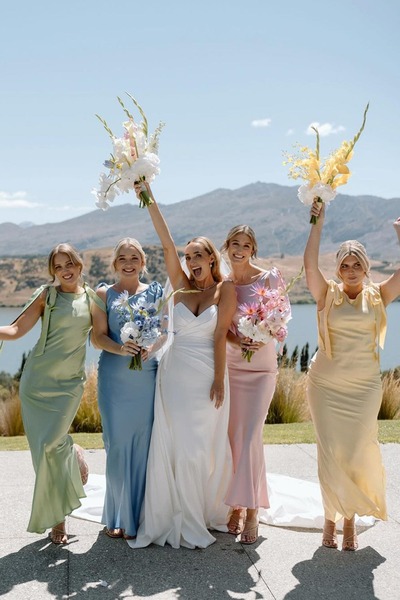 Charming Sheath Straps Silk Satin Bridesmaid Dresses,PD230707