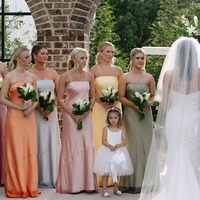 Romantic Strapless Sheath Colorful Silk Satin Long Bridesmaid Dresses,PD230708 - Thumbnail 1