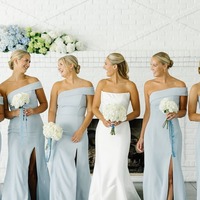 Elegant One Shoulder Sheath Sky Blue Long Bridesmaid Dresses ,PD230715 - Thumbnail 3