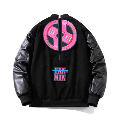 Cyber "steering wheel"varsity jacket - Thumbnail 1