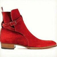 Special Edition For Christmas Festival Buckle Style Red Boot For Mens - Thumbnail 1
