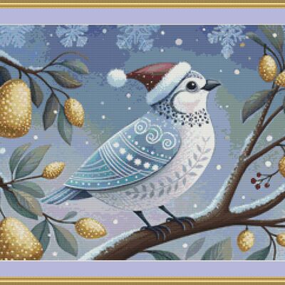 Golden pears cross stitch pattern