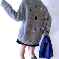 *Free Shipping*CARTOON EMBROIDERED KNITTED SWEATER   - Thumbnail 1
