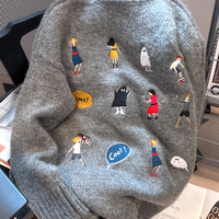 *Free Shipping*CARTOON EMBROIDERED KNITTED SWEATER   - Thumbnail 3