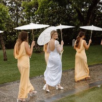 Flowy Sheath Silk Saitn V Neck Bridesmaid Dresses,PD230734 - Thumbnail 2