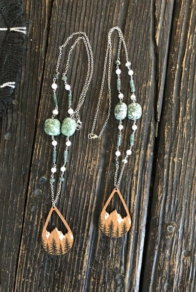 Snowy Mountain Forest Necklace 