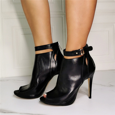 Sexy stiletto fish mouth party high heel sandals boots