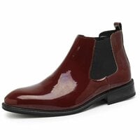 Chelsea boots men's pointed patent leather bright Martin business dress boots - Thumbnail 2