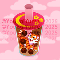 Tiger Boba Sticker - Thumbnail 1