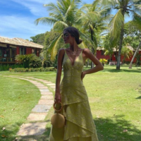 Sexy V Neck A Line Green Party Dresses - Thumbnail 1