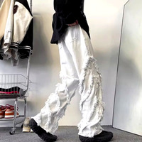 Vintage Hippie Rock Tassel Fringed Loose Fits Wide Leg Flared Jeans Streetwear Glamour Rave Men Women Amazing - Thumbnail 8