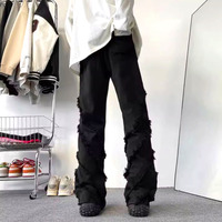 Vintage Hippie Rock Tassel Fringed Loose Fits Wide Leg Flared Jeans Streetwear Glamour Rave Men Women Amazing - Thumbnail 2