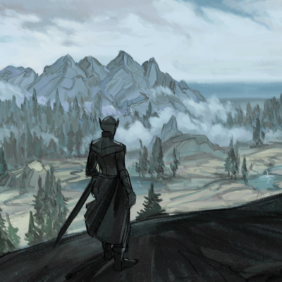 Medium art print - skyrim landscape