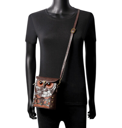 Vintage Punk Owl Nocturnal Bird Leather Crossbody Bag Streetwear Rave Men Women Amazing