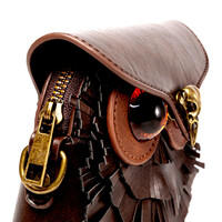Vintage Punk Owl Nocturnal Bird Leather Crossbody Bag Streetwear Rave Men Women Amazing - Thumbnail 2