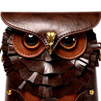 Vintage Punk Owl Nocturnal Bird Leather Crossbody Bag Streetwear Rave Men Women Amazing - Thumbnail 3