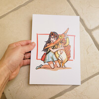 Small art print - Naomi & Sandslash - Thumbnail 1