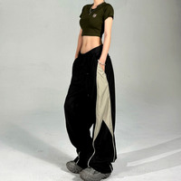 Stunning Punk Hippie Contrast Color Patchwork Wide-leg Pants Rave Futuristic Amazing - Thumbnail 4