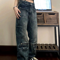 Stunning Punk Cargo Multiple Pockets Washed Pants Rock Rave Amazing - Thumbnail 1