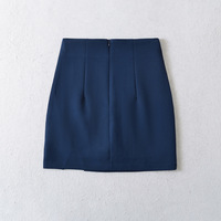 Side slit high elastic hip lift slimming A-line super short mini skirt - Thumbnail 5