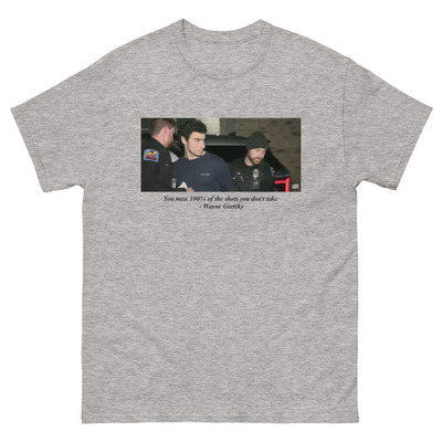 LUIGI "You miss 100% of the shots you don't take" Wayne Gretzky benefit shirt