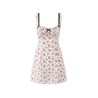 Romantic ruffled floral suspender dress - Thumbnail 2