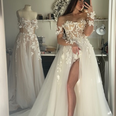 Appliques wedding dress, cheap wedding dress, cheap wedding gown, bridal wedding dress,w51 - Thumbnail 1