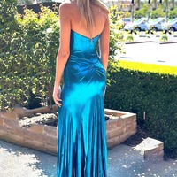 Cute Sweetheart Brown Sparkly Satin Long Mermaid Prom Dress With Split,PD230774 - Thumbnail 1