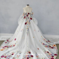 New Vintage Lace A Line Wedding Dresses Deep V Neck Tulle Applique Spaghetti Straps Ruffles Sweep Train Plus Size Wedding Dress Bridal Gowns - Thumbnail 1