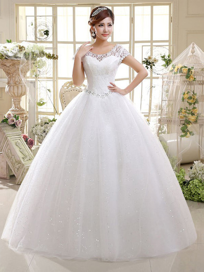 Plus Size New Fashion Wedding Dress Bridal Lace Strap Dress