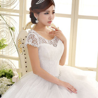 Plus Size New Fashion Wedding Dress Bridal Lace Strap Dress - Thumbnail 3
